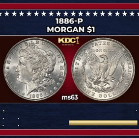 1886-p Morgan Dollar $1 Grades ms63