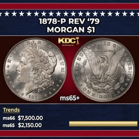 1878-p Rev '79 Morgan Dollar $1 ms65+ SEGS