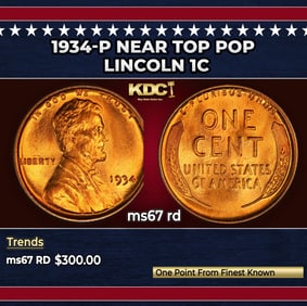 1934-p Lincoln Cent Near Top Pop 1c ms67 rd SEGS
