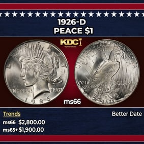 1926-d Peace Dollar $1 ms66 SEGS