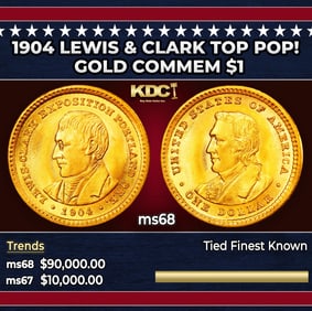 1904 Lewis & Clark Gold Commem Dollar TOP POP! 1 ms68 SEGS