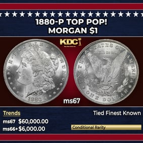 1880-p Morgan Dollar TOP POP! $1 ms67 SEGS