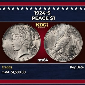 1924-s Peace Dollar $1 ms64 SEGS