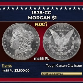 1878-cc Morgan Dollar $1 ms65 PL SEGS
