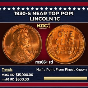 1930-s Lincoln Cent Near Top Pop! 1c ms66+ rd SEGS