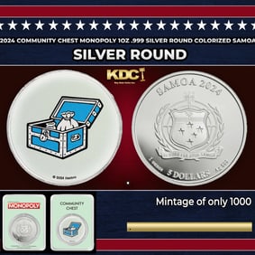 2024 Community Chest Monopoly 1oz .999 Silver Round Colorized Samoa Round