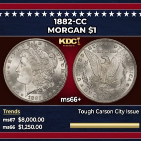 1882-cc Morgan Dollar $1 ms66+ SEGS