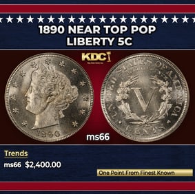 1890 Liberty Nickel Near Top Pop 5c ms66 SEGS