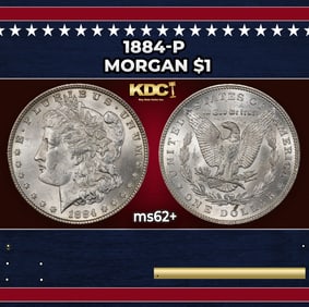 1884-p Morgan Dollar $1 Grades ms62+