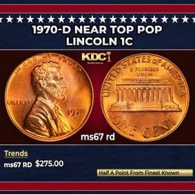 1970-d Lincoln Cent Near Top Pop 1c ms67 rd SEGS