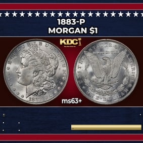 1883-p Morgan Dollar $1 Grades ms63+