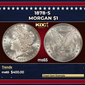 1878-s Morgan Dollar $1 Grades ms65