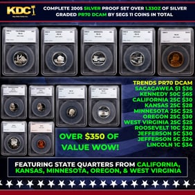 2005 US Silver Proof Set Graded pr70 DCAM By SEGS about 1.5 oz of pure silver 11 Coins