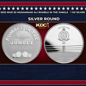 2023 Niue $2 Muhammad Ali Rumble in the Jungle Coin - 1 oz Silver Round Round