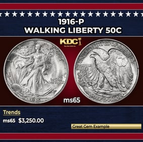1935-p Walking Liberty Half Dollar 50c Grades ms66