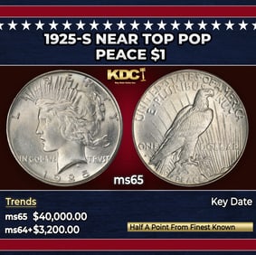 1925-s Peace Dollar Near Top Pop $1 ms65 SEGS