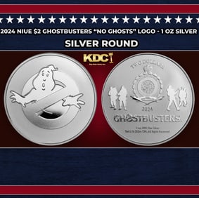 2024 Niue $2 Ghostbusters "No Ghosts" Logo Coin - 1 oz Silver Round Round