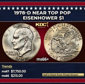 1978-d Eisenhower Dollar Near Top Pop $1 ms66+ SEGS