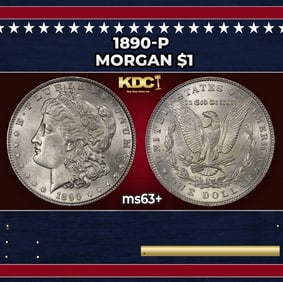 1890-p Morgan Dollar $1 Grades ms63+