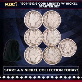 1907-1912 6 Coin Liberty 'V' Nickel Starter Set