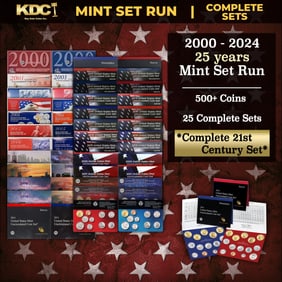 2000-2024 25 Years Mint Set Run - 584 Coins, 25 Complete Sets Comeplete 21st century Set