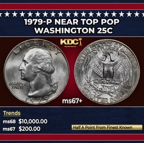1979-p Washington Quarter Near Top Pop 25c ms67+ SEGS