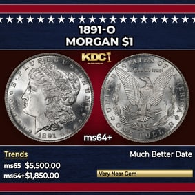 1891-o Morgan Dollar $1 ms64+ SEGS