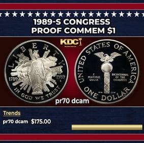 1989-s Congress Proof Modern Commem Dollar $1 pr70 dcam SEGS