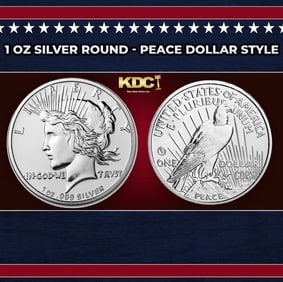 1 oz Silver Round - Peace Dollar Style Round