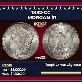 1882-cc Morgan Dollar $1 ms66+ SEGS