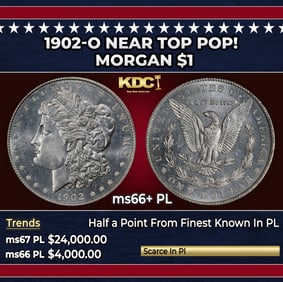 1902-o Morgan Dollar Near Top Pop! $1 ms66+ PL SEGS