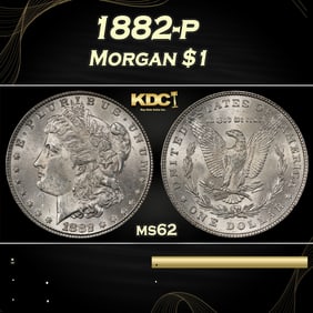 1882-p Morgan Dollar $1 Grades ms62