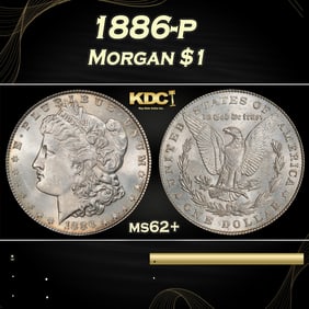 1886-p Morgan Dollar $1 Grades ms62+