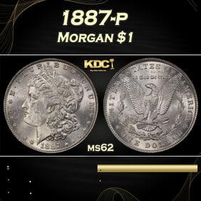 1887-p Morgan Dollar $1 Grades ms62
