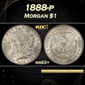 1888-p Morgan Dollar $1 Grades ms63+