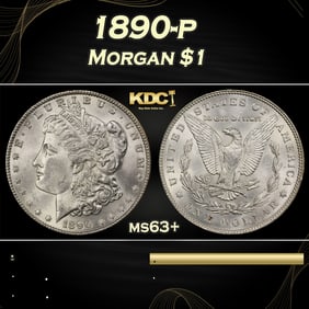 1890-p Morgan Dollar $1 Grades ms63+