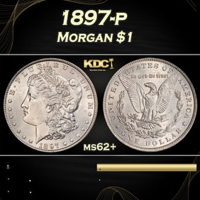 1897-p Morgan Dollar $1 Grades ms62+