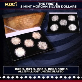 The First 5 San Francisco Mint Morgan Silver Dollar Set, 1878-1882-S ALL UNC