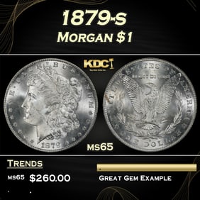 1879-s Morgan Dollar $1 Grades ms65