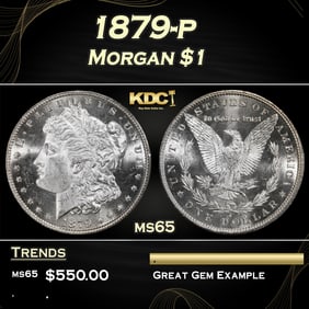 1879-p Morgan Dollar $1 Grades ms65