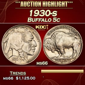 1930-s Buffalo Nickel 5c ms66 SEGS