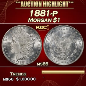 1881-p Morgan Dollar $1 ms66 SEGS