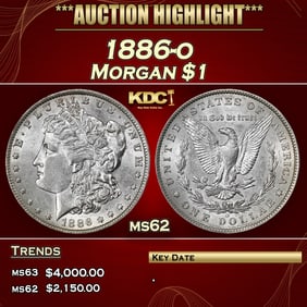 1886-o Morgan Dollar $1 ms62 USCG