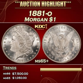 1881-o Morgan Dollar $1 ms65+ SEGS