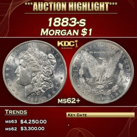 1883-s Morgan Dollar $1 ms62+ USCG