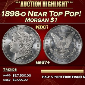 1898-o Morgan Dollar Near Top Pop! $1 ms67+ SEGS