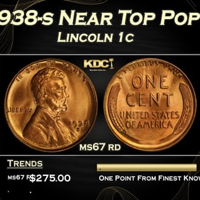 1938-s Lincoln Cent Near Top Pop 1c ms67 rd SEGS