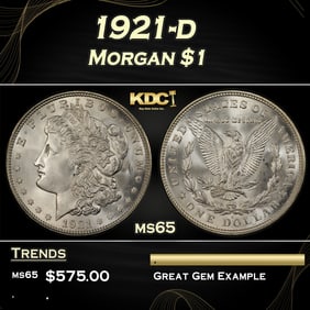 1921-d Morgan Dollar $1 Grades ms65