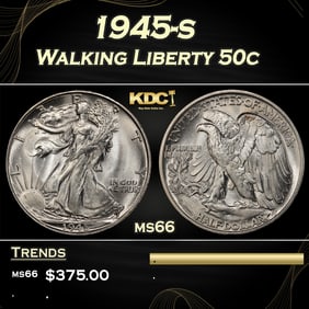 1945-s Walking Liberty Half Dollar 50c Grades ms66