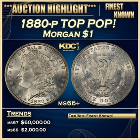1880-p Morgan Dollar TOP POP! $1 ms66+ SEGS